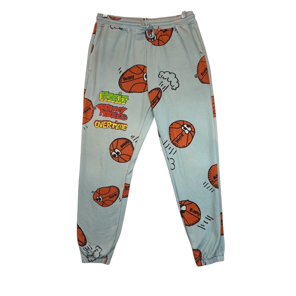 Rokit Overtime Vacancy Projects Basketball Print Sweatpants Light Blue Size M‎